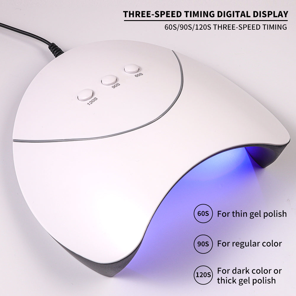 Professional UV Nail Lamp, LED, 6 UV Lights, Handheld Design, 3 Types Of Timing Settings, USB Rechargeable, Eye Protection Technology, Suitable For Use Nail Salons Or Home, For Nail Art Creation.