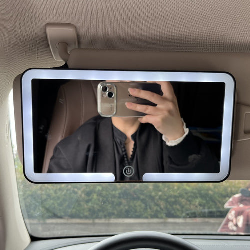 Car Makeup Mirror Sun Visor Co-pilot LED Three-color Adjustable Makeup Mirror